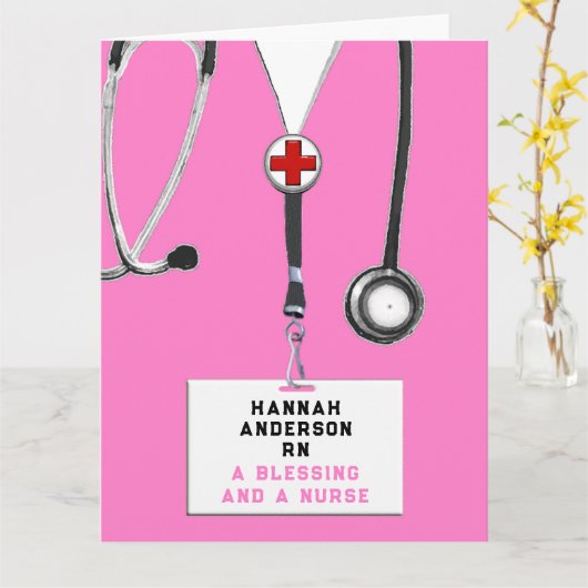 Nurse Abschluss Karte (Gelbe Blume)