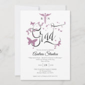 Nurse Abschluss Lila Butterfly Grad Kalligrafie Einladung (Vorderseite)