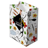 Nurse Abschluss Mittlere Geschenktasche Mittlere Geschenktüte (Vorderseite Schrägansicht)