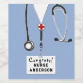 Nurse Abschluss Nursing School Weinkarte Weinetikett (Einzelnes Label)