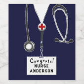 Nurse Abschluss Nursing School Weinkarte Weinetikett (Einzelnes Label)