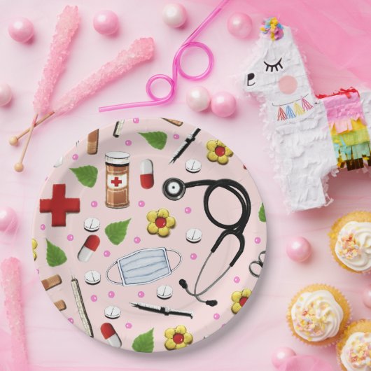 Nurse Abschluss Pappteller (Party)