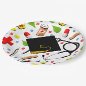 Nurse Abschluss Pappteller (Schrägansicht)