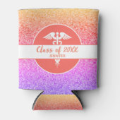 Nurse Abschluss Rainbow Glitzer Party Monogramm Dosenkühler (Vorderseite)