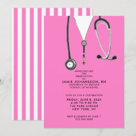 Nurse Abschluss Rosa Party Einladungen