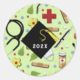 Nurse Abschluss Runder Aufkleber