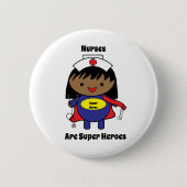Nurse African American Super Hero Personalize Button (Vorderseite)
