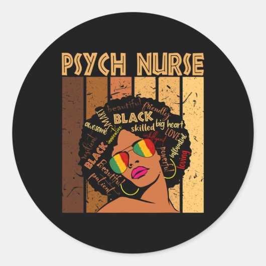 Nurse Afro American Women Black History Mo Runder Aufkleber (Vorderseite)