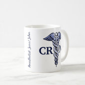 Nurse Anästhesist Caduceus Anpassbarer Name 11oz Kaffeetasse (VorderseiteRechts)
