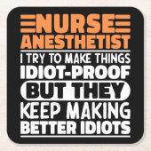 Nurse Anästhesist Ich versuche, Dinge lustig Zitat Rechteckiger Pappuntersetzer (Vorderseite)