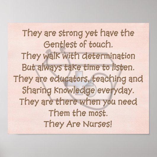 Nurse Art Gedicht "It Are Nurses" 14X11 Poster (Vorne)
