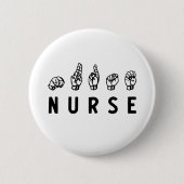 Nurse ASL Handzeichen Sprache Pflege Grad RN Gesch Button (Vorderseite)