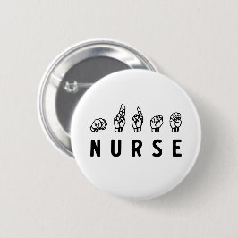 Nurse ASL Handzeichen Sprache Pflege Grad RN Gesch Button