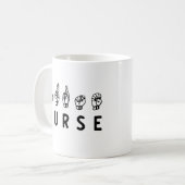 Nurse ASL Handzeichen Sprache Pflege Grad RN Gesch Kaffeetasse (Vorderseite Links)