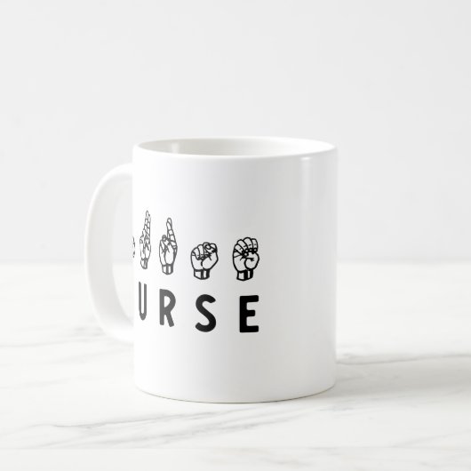 Nurse ASL Handzeichen Sprache Pflege Grad RN Gesch Kaffeetasse (Vorderseite Links)