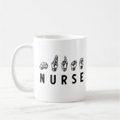 Nurse ASL Handzeichen Sprache Pflege Grad RN Gesch Kaffeetasse (Links)