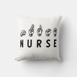 Nurse ASL Handzeichen Sprache Pflege Grad RN Gesch Kissen