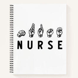 Nurse ASL Handzeichen Sprache Pflege Grad RN Gesch Notizblock