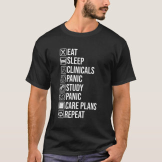 Nurse aß Sleep Clini, Kursschülerin Funny Nursing T-Shirt