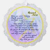 Nurse Aufwertungskarte Ornament Karte (Rückseite)