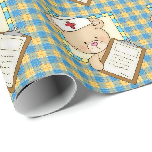 Nurse Bear Cartoon Packpapier (Rolleneckpunkt)