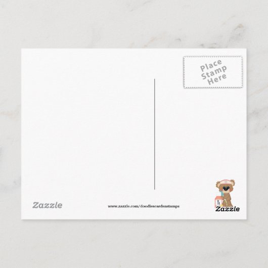 Nurse Bear Danke, Postkarte (Rückseite)