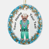 Nurse Bear rund Ornament (Links)