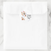 Nurse Bear Runder Aufkleber (Tasche)