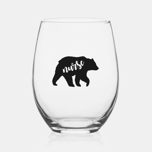 Nurse Bear Weinglas Ohne Stiel (Vorderseite)