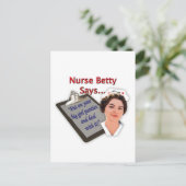 Nurse Betty sagt: "Zieh deine großen Mädchen-Hosen Postkarte (Stehend Vorderseite)
