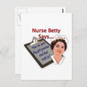 Nurse Betty sagt: "Zieh deine großen Mädchen-Hosen Postkarte (Vorne/Hinten)