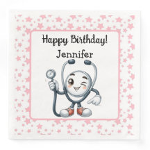 Nurse Birthday Party Paper Napkin
