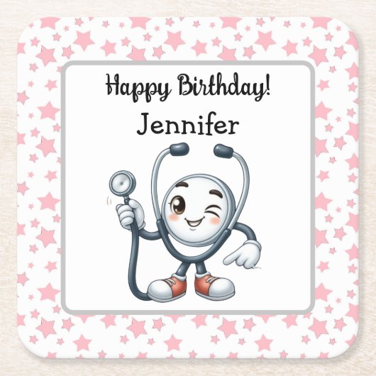 Nurse Birthday Party Paper Untersetzer (Vorderseite)