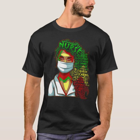 Nurse Black History Queen Melanin Afro African Pri T-Shirt (Vorderseite)