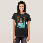 Nurse Black Woman Magic Afro Melanin Queen Black H T-Shirt (Vorne ganz)