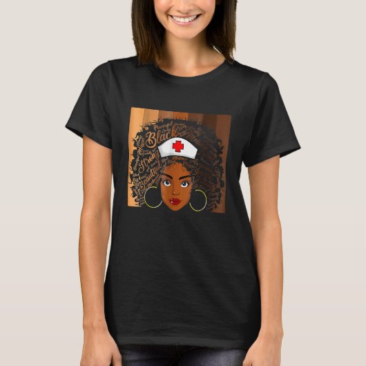 Nurse Black Women Black History Month Afro African T-Shirt (Vorderseite)