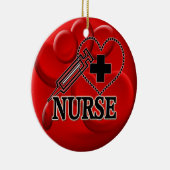 NURSE BLUTZELLEN SYRINGE HERZLOGO KERAMIKORNAMENT (Rechts)