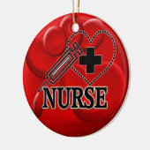 NURSE BLUTZELLEN SYRINGE HERZLOGO KERAMIKORNAMENT (Links)