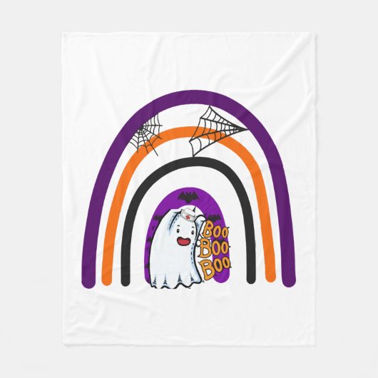 Nurse Boo Crew Funny Nurses Halloween Matching Fleecedecke (Vorderseite)