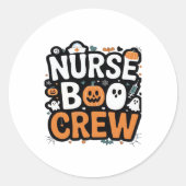 Nurse Boo Crew Halloween Healthcare Hero Spooky Runder Aufkleber (Vorderseite)