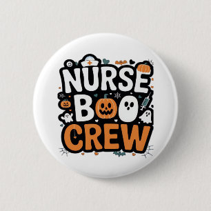 Nurse Boo Crew Halloween Healthhero Spooky Button