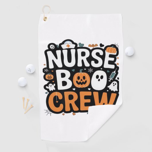 Nurse Boo Crew Halloween Healthhero Spooky Golfhandtuch (Insitu)