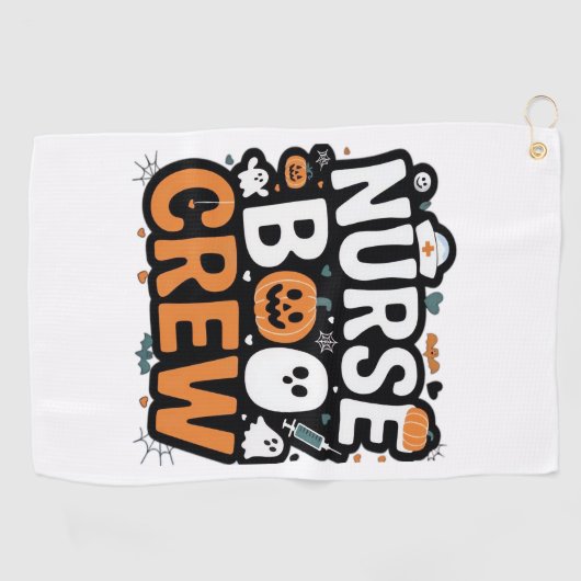 Nurse Boo Crew Halloween Healthhero Spooky Golfhandtuch (Horizontal)