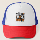 Nurse Boo Crew Halloween Healthhero Spooky Truckerkappe (Vorderseite)