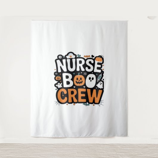 Nurse Boo Crew Halloween Healthhero Spooky Wandteppich (Vorderseite)