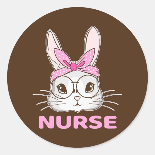Nurse Bunny Oaster Day Niedlich Rabbit Nursing RN Runder Aufkleber (Vorderseite)