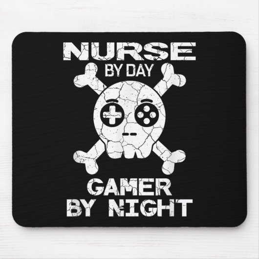 Nurse By Day Gamer By Night - Gaming Quote Mousepad (Vorne)