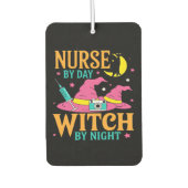 Nurse by Day, Witch by Night Cat Halloween Classic Autolufterfrischer (Vorderseite)