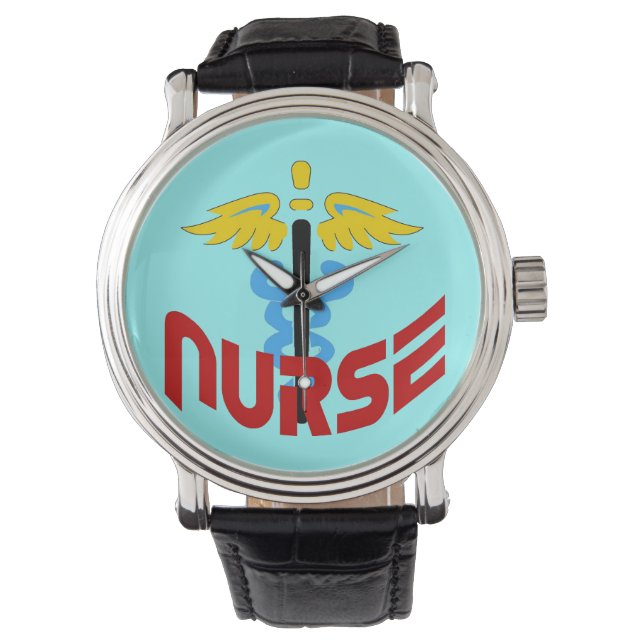 Nurse Caduceus (Hintergrund für benutzerdefinierte Armbanduhr (Vorderseite)