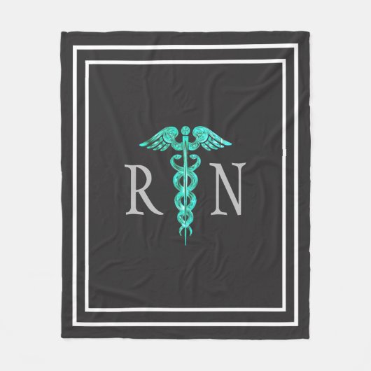 Nurse Caduceus Medium Fleece Blanket (Vorderseite)